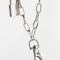 Double Layered Iron Chain Belt with Lock Charm