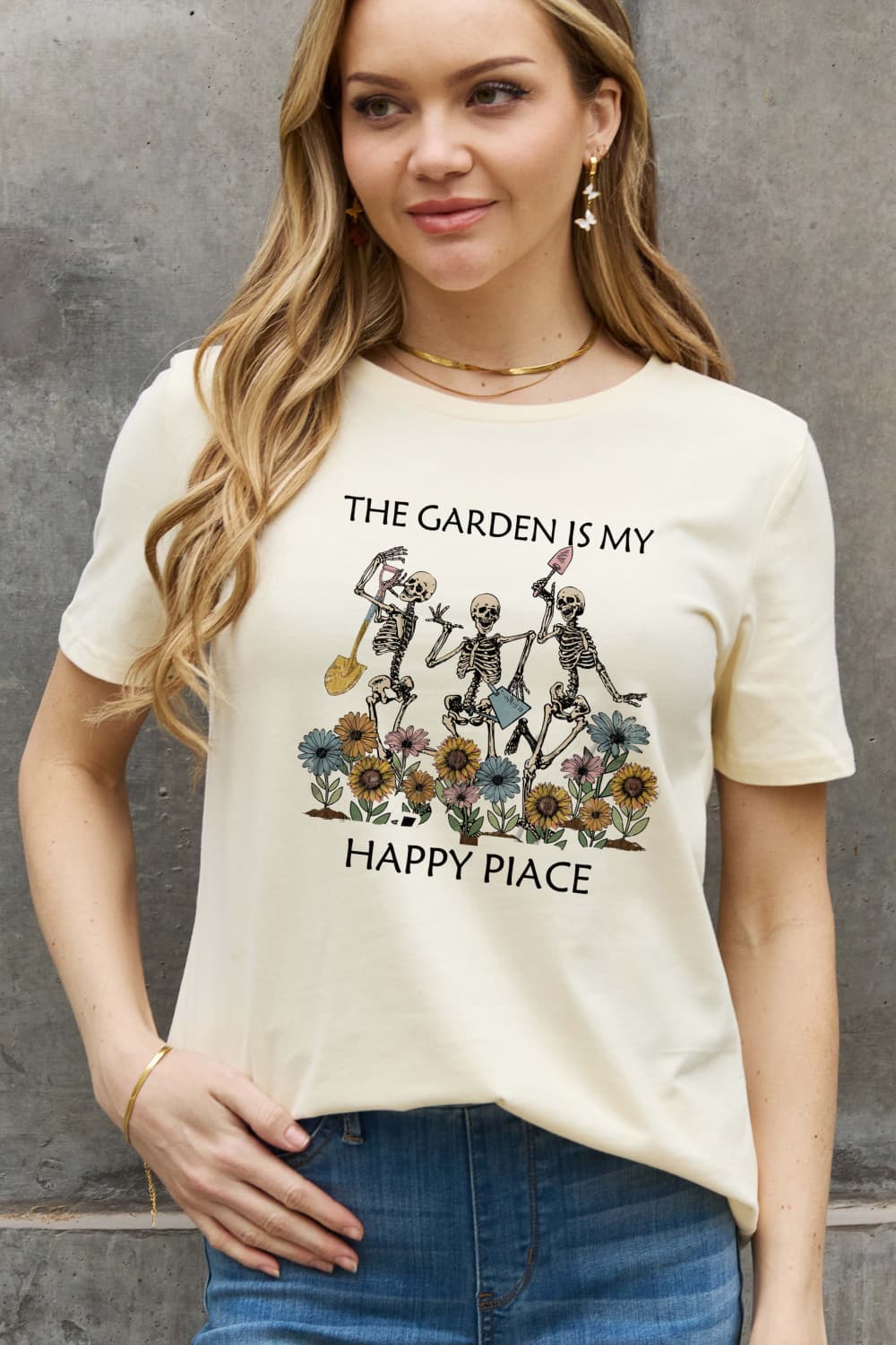 Simply Love Full Size THE GARDEN IS MY HAPPY PLACE Graphic Cotton Tee