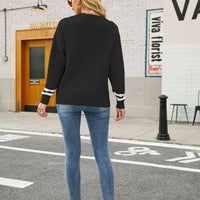 Graphic Round Neck Dropped Shoulder Sweater