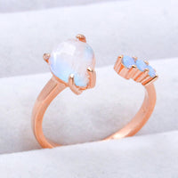 18K Rose Gold-Plated Moonstone Open Ring