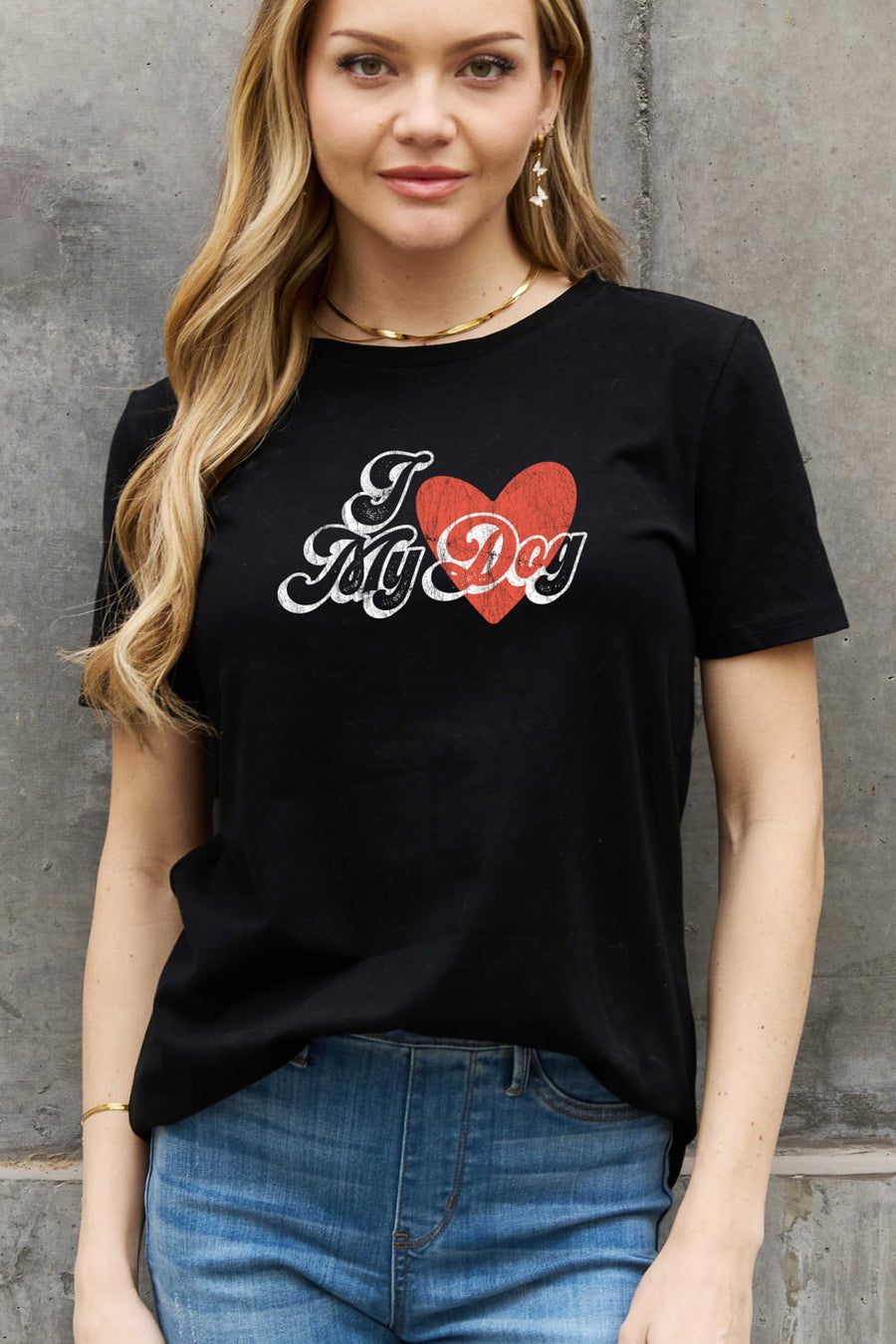 Simply Love Full Size I LOVE MY DOG Graphic Cotton Tee