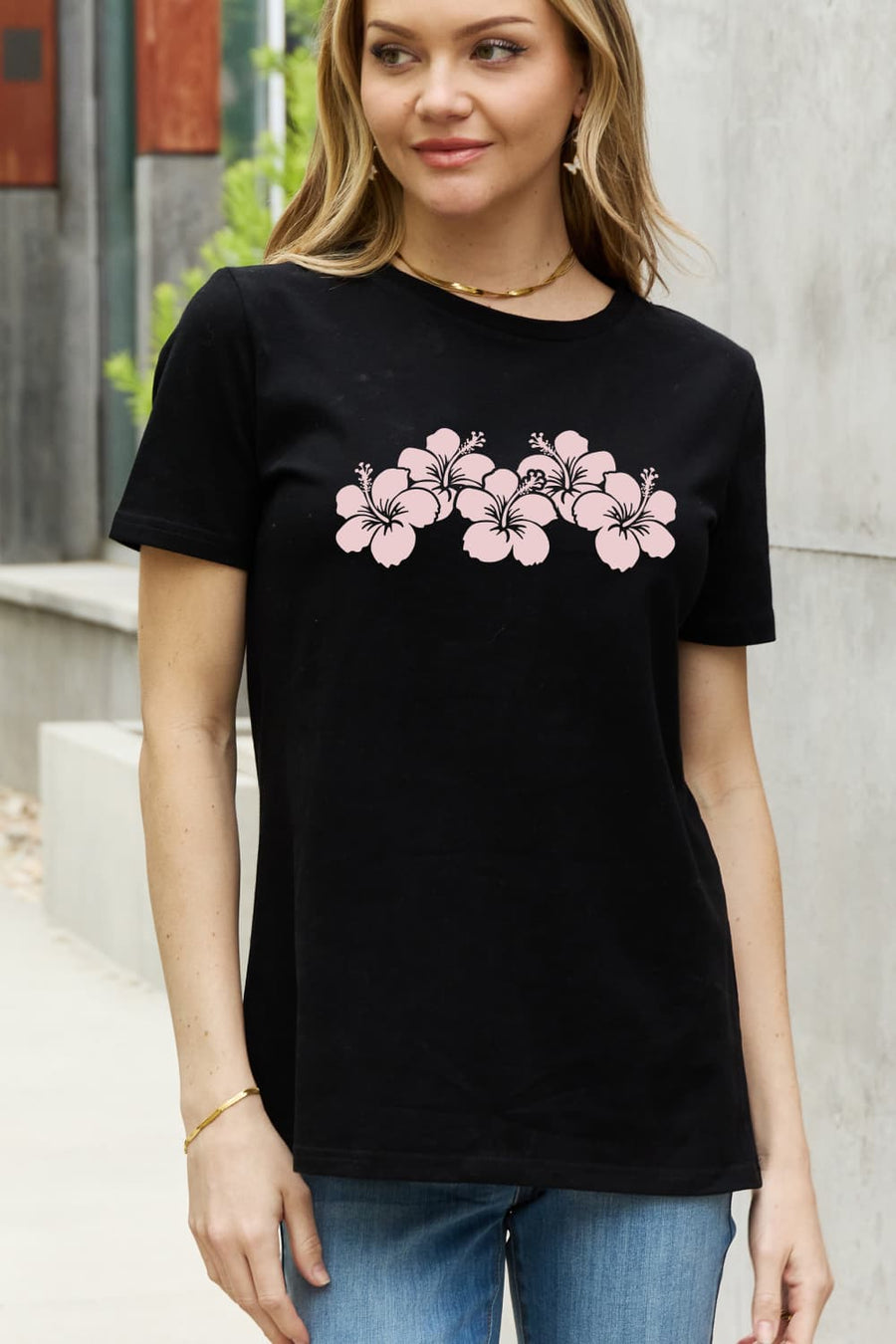 Simply Love Full Size Flower Graphic Cotton Tee