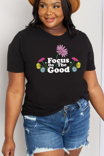 Simply Love Full Size FOCUS ON THE GOOD Graphic Cotton Tee