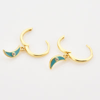 Zircon Moon Drop Huggie Earrings