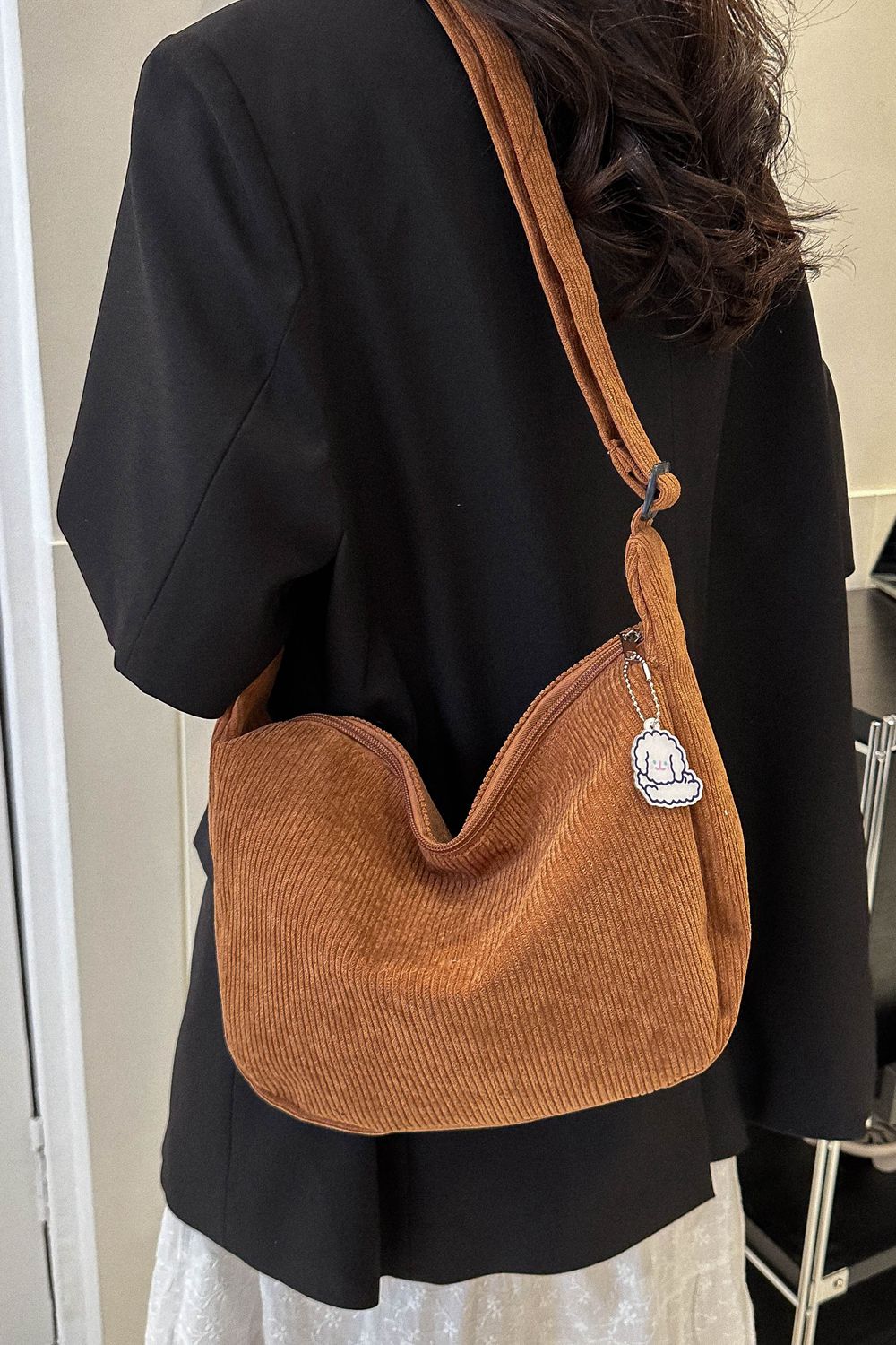 Large Corduroy Shoulder Bag