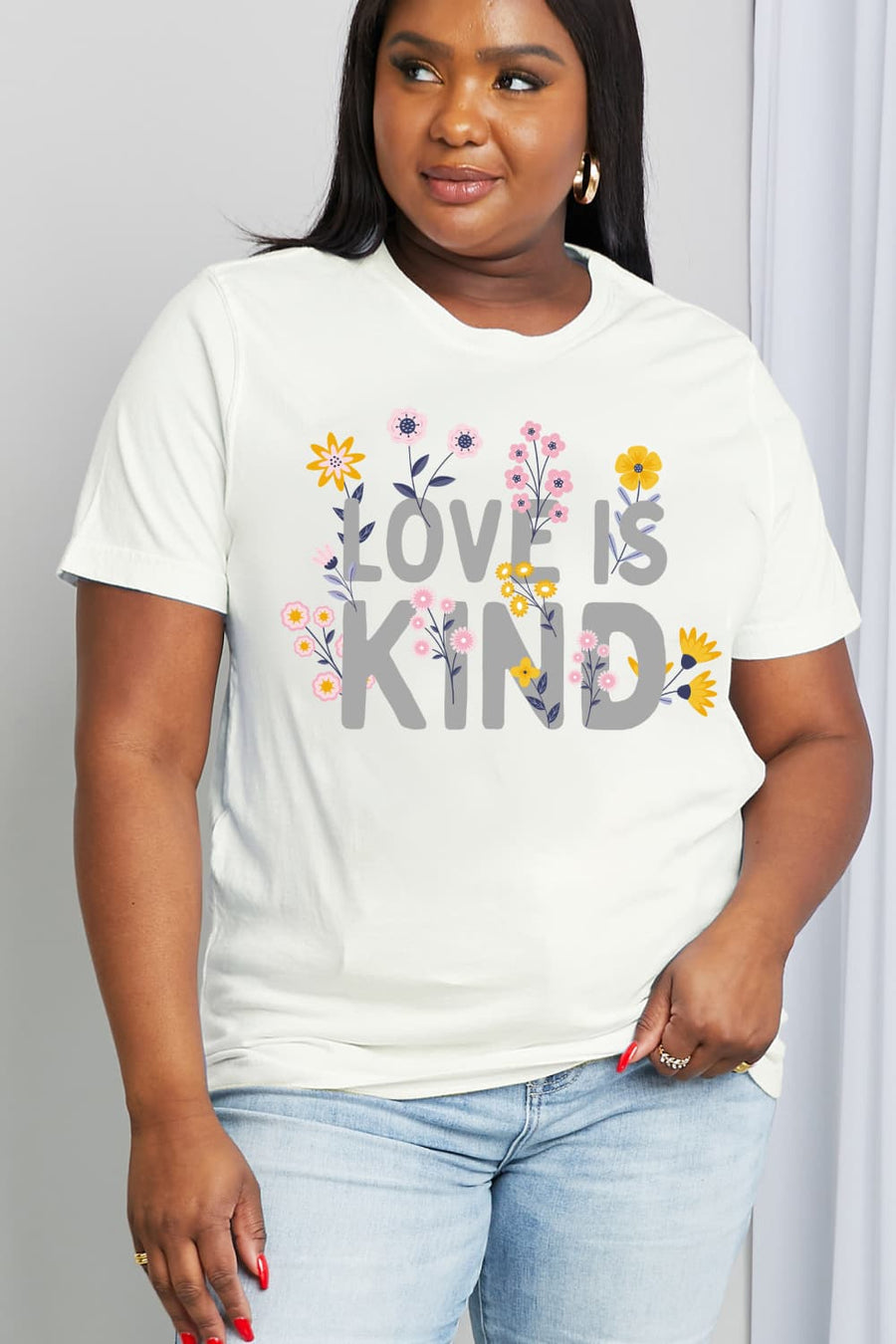 Simply Love Full Size LOVE IS KIND Graphic Cotton Tee