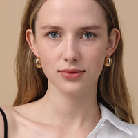 Chunky C-Hoop Brass Earrings