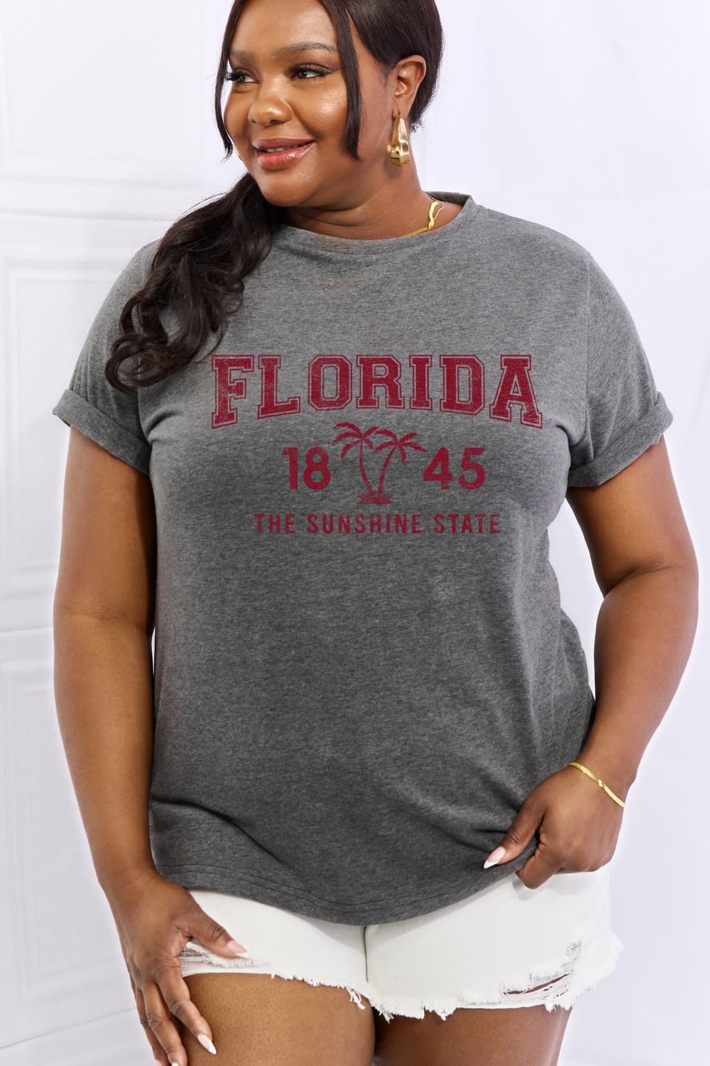 Simply Love Full Size FLORIDA 1845 Graphic Cotton Tee