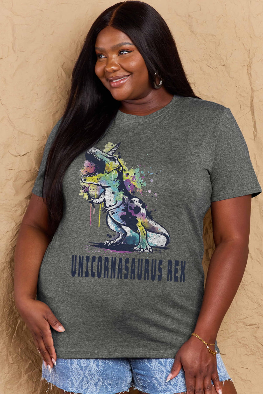 Simply Love Full Size Graphic UNICORNASAURUS REX Cotton Tee