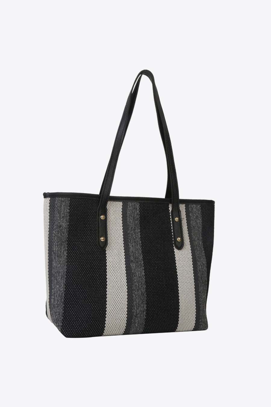 Black and grey Stripe tote bag