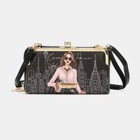 Nicole Lee USA Signature Kiss Lock Crossbody Wallet