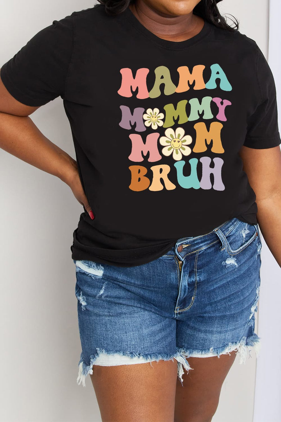 Simply Love Full Size MAMA MY MOM BRUH Graphic Cotton Tee