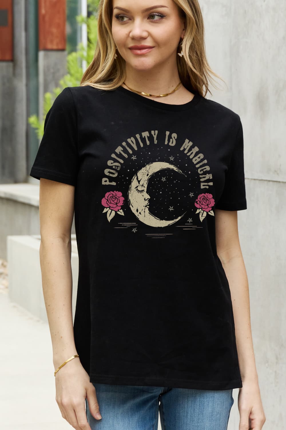 Simply Love Full Size POSITIVITY IS MAGICAL Graphic Cotton Tee