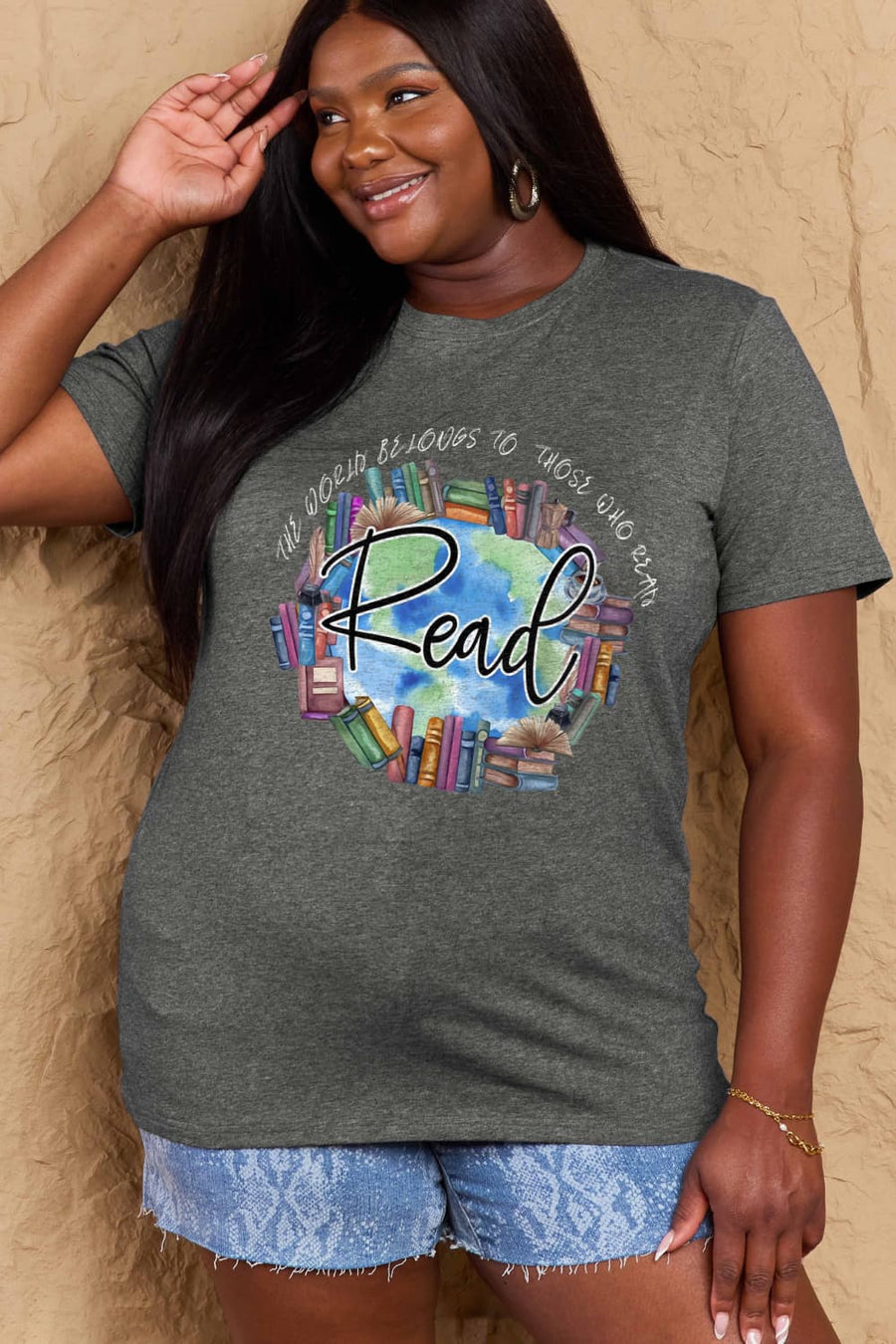 Simply Love Full Size READ Graphic Cotton Tee