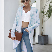 Tie-Dye Open Front Longline Cardigan