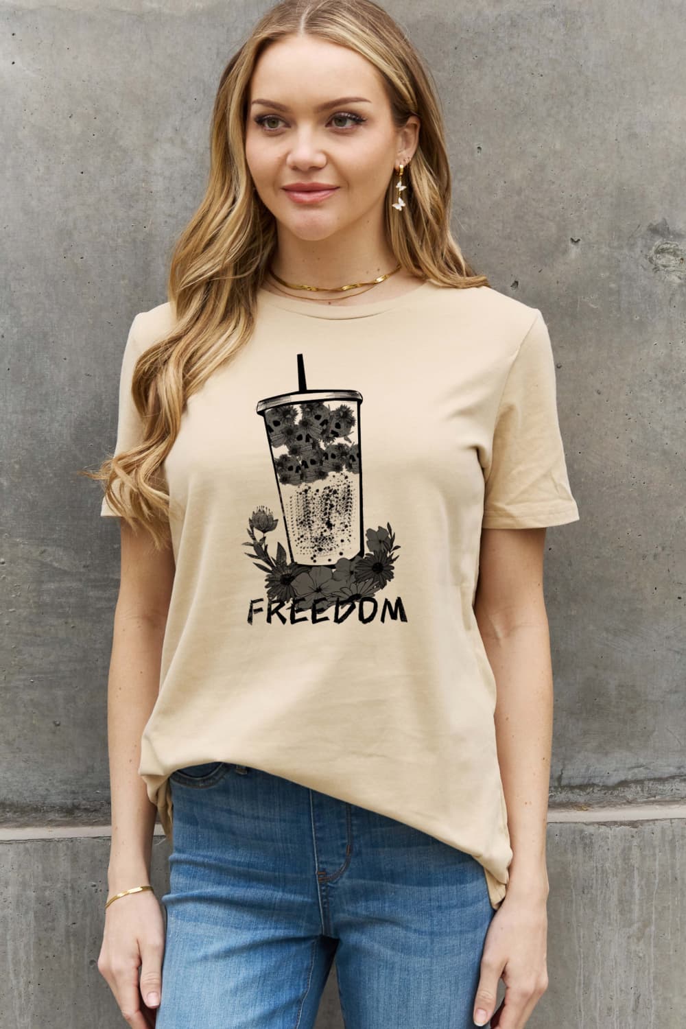 Simply Love Full Size FREEDOM Graphic Cotton Tee