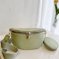 PU Leather Sling Bag with Small Purse