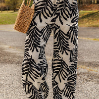 Printed Drawstring Waist Pants with Pockets