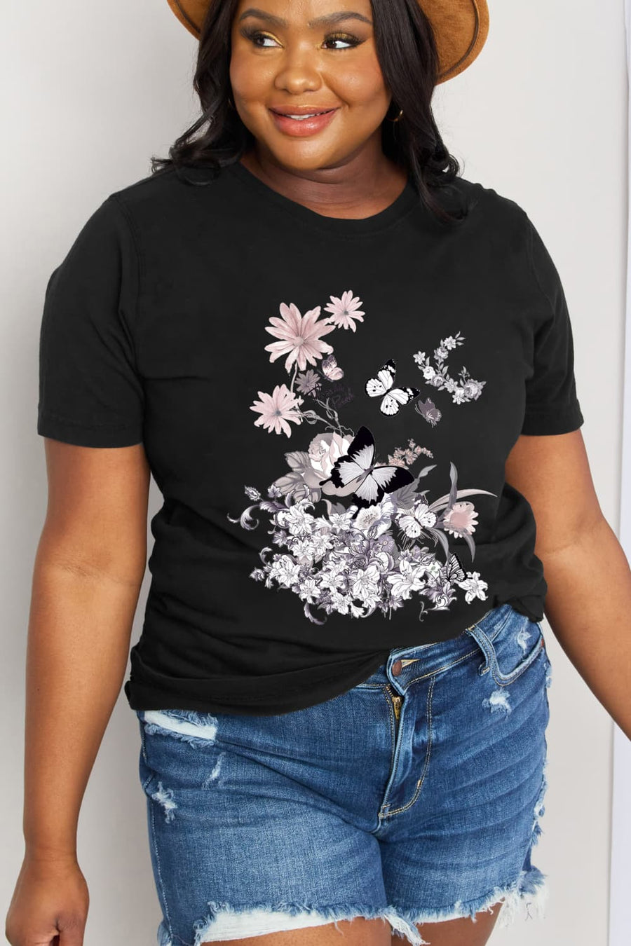 Simply Love Full Size Flower Graphic Cotton Tee