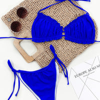 Frill Trill Halter Neck Bikini Set