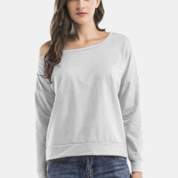 Cold-Shoulder Asymmetrical Neck Sweatshirt