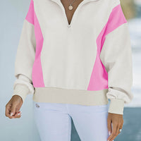 Color Block Quarter-Zip Sweatshirt