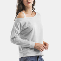 Cold-Shoulder Asymmetrical Neck Sweatshirt