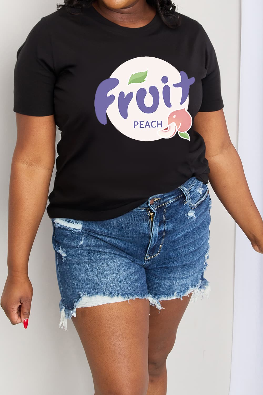 Simply Love Full Size FRUIT PEACH Graphic Cotton Tee