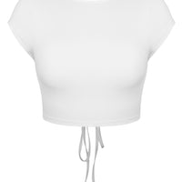 Round Neck Backless Short Sleeve Tee