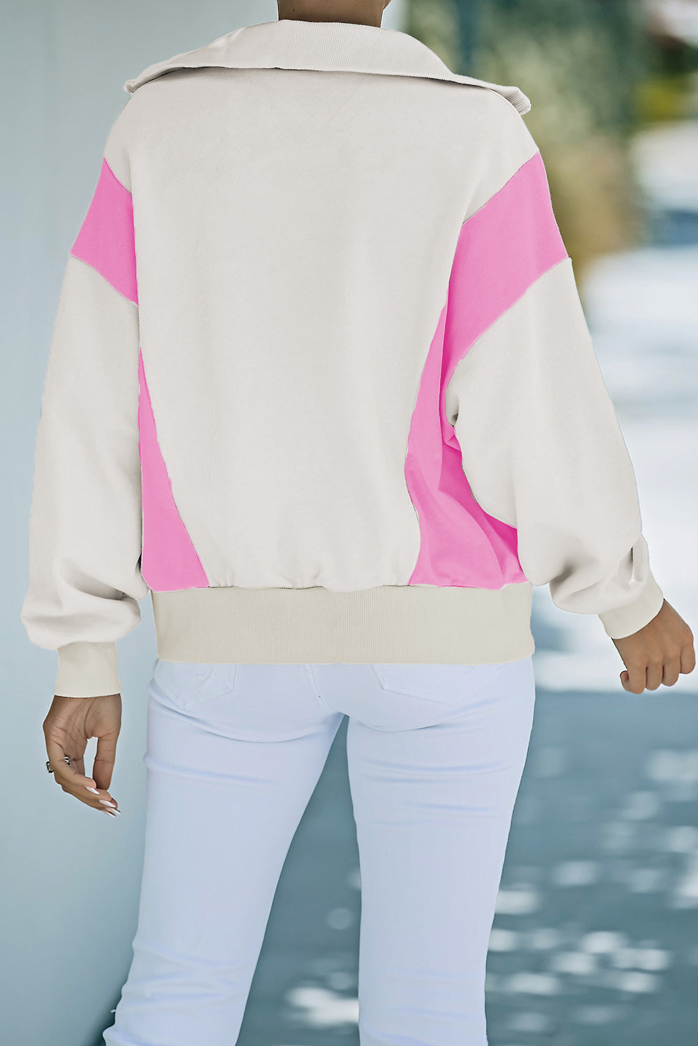 Color Block Quarter-Zip Sweatshirt