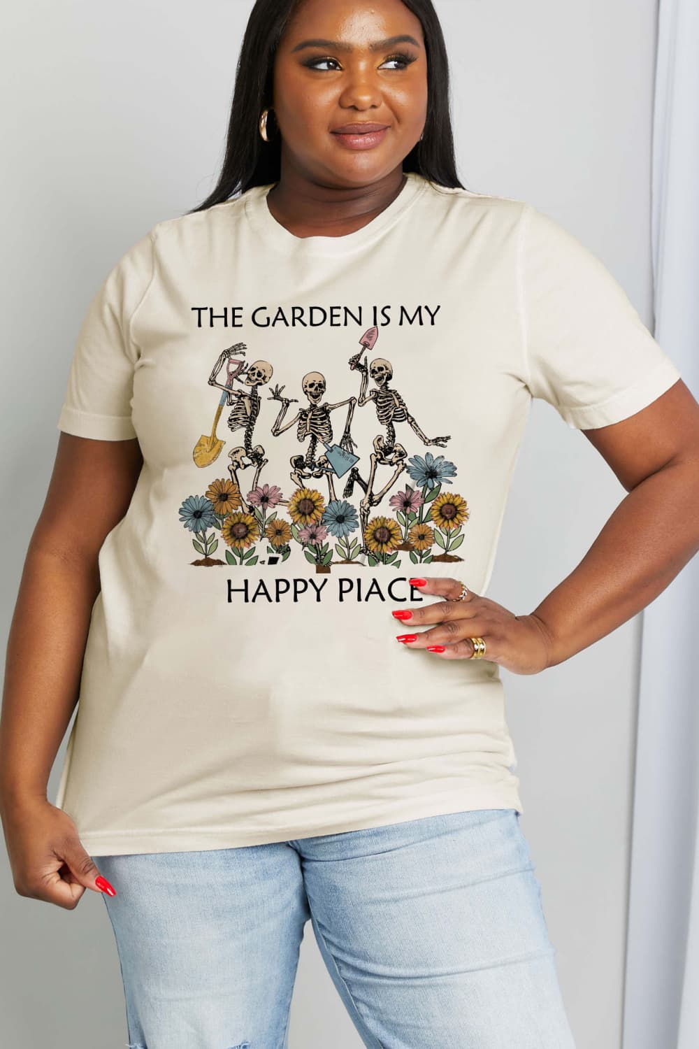 Simply Love Full Size THE GARDEN IS MY HAPPY PLACE Graphic Cotton Tee