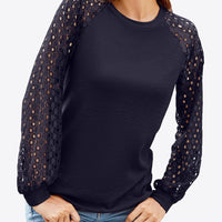 Long Raglan Sleeve Round Neck Tee