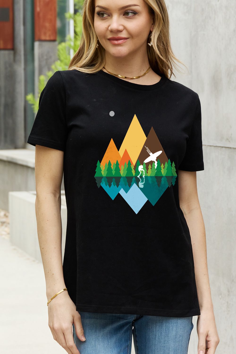 Simply Love Full Size Geometric Graphic Cotton Tee