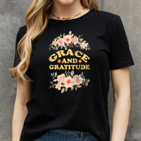 Simply Love Simply Love Full Size GRACE AND GRATITUDE Graphic Cotton Tee