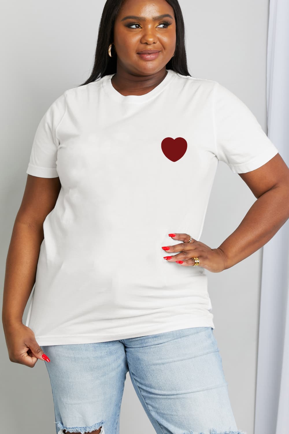 Simply Love Full Size Heart Graphic Cotton Tee