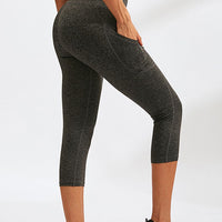 Slim Fit Wide Waistband Active Leggings with Pockets