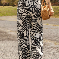 Printed Drawstring Waist Pants with Pockets