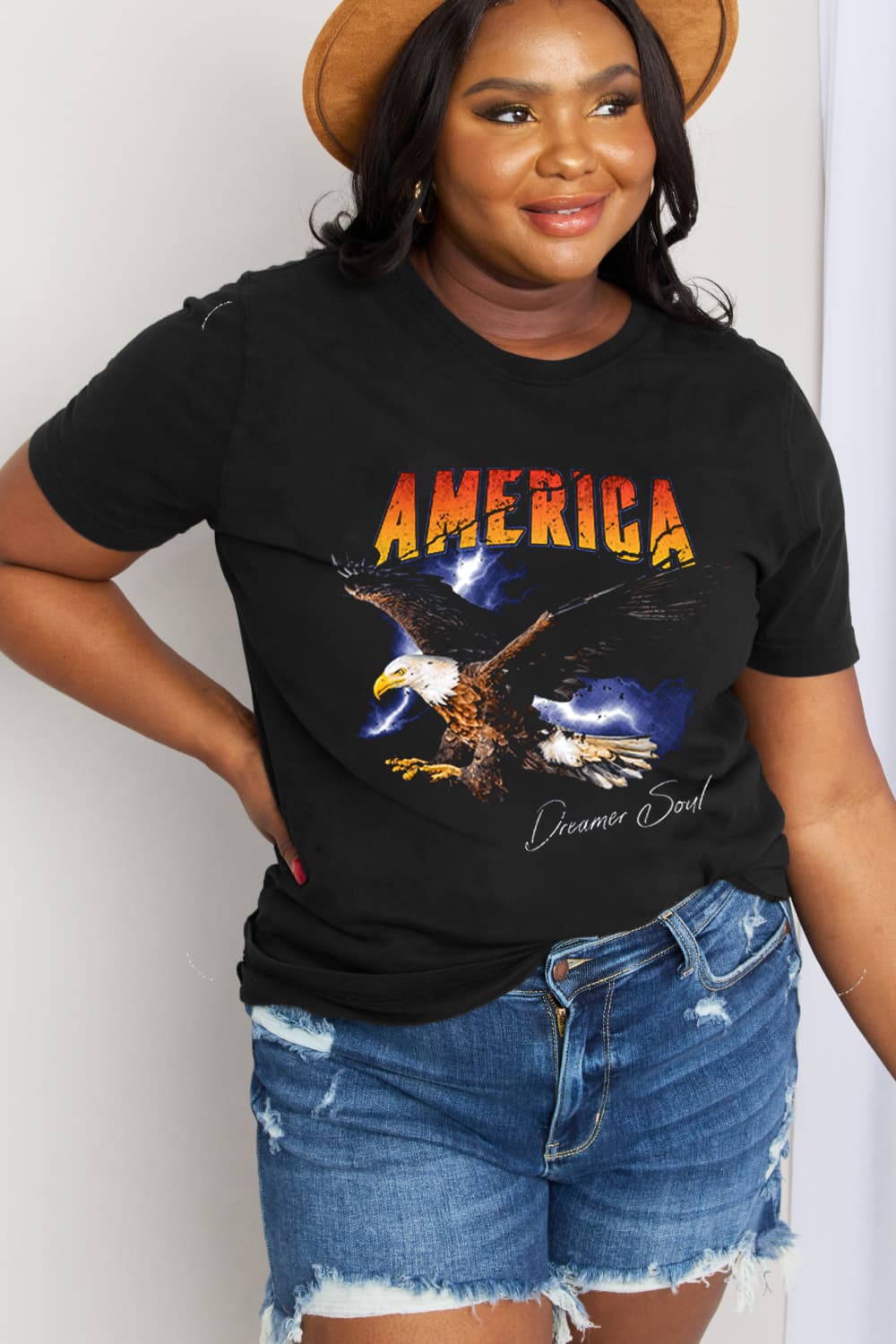 Simply Love Full Size AMERICA DREAMER SOUL Graphic Cotton Tee