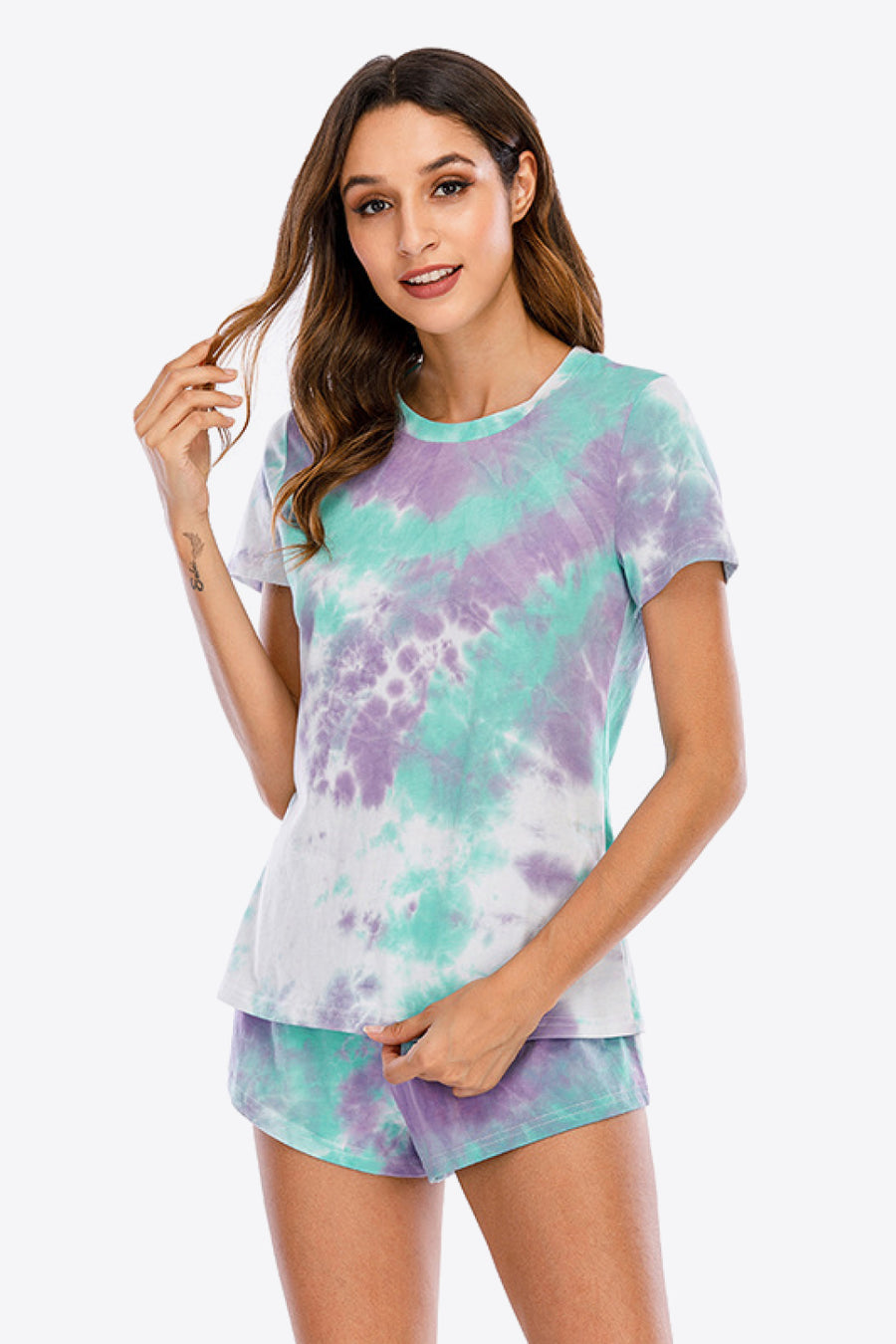 Tie-Dye T-Shirt and Shorts Lounge Set