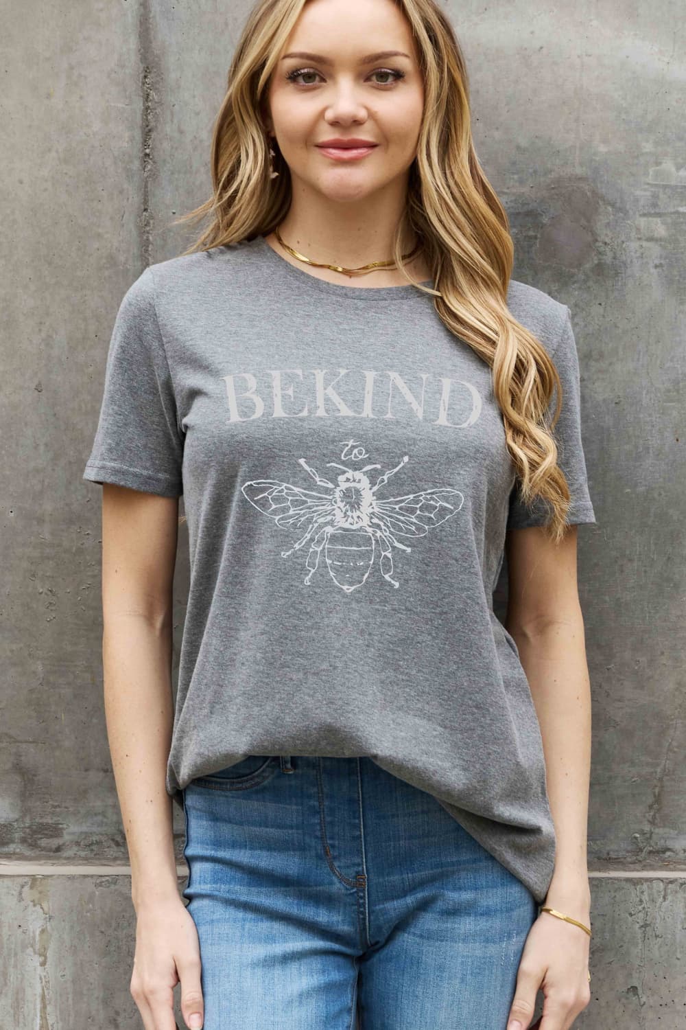 Simply Love Full Size BE KIND Bee Graphic Cotton Tee