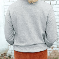 Drop Shoulder Ribbed Trim Sweatshirt