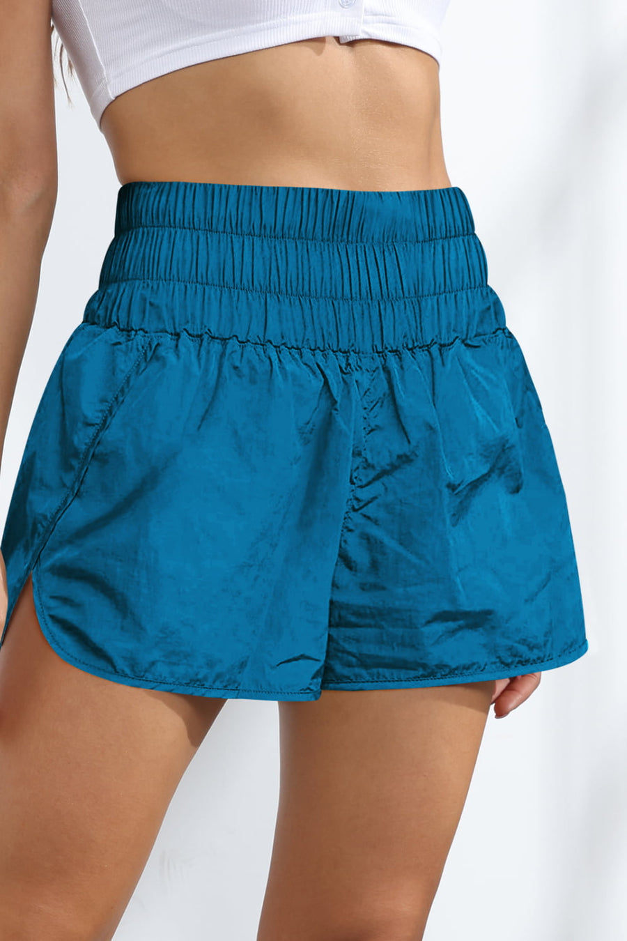 Breathable Smocked Sports Shorts