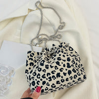 Animal Print Nylon Bucket Bag