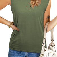 Distressed Round Neck Tank