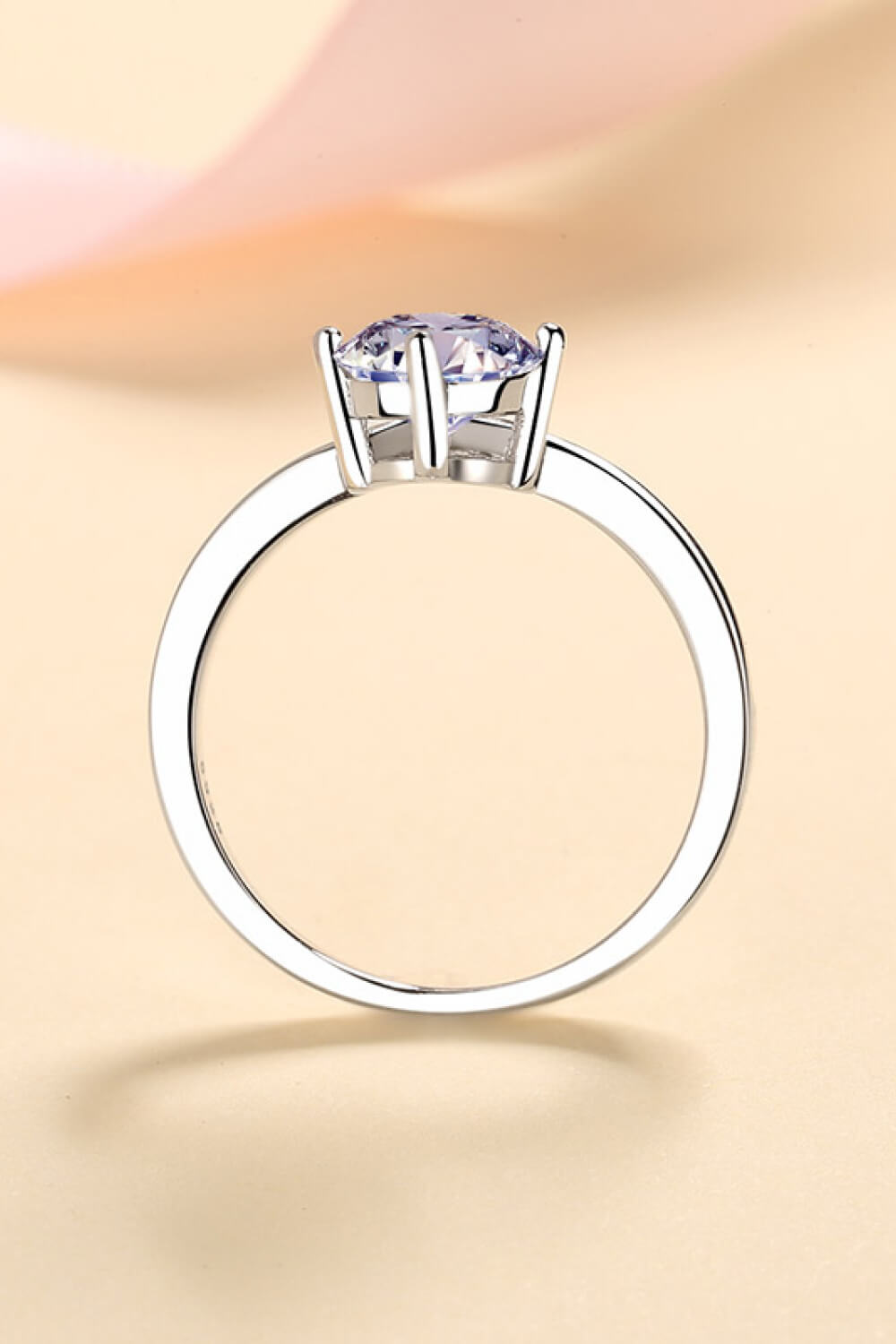 925 Sterling Silver Ring with 1 Carat Moissanite