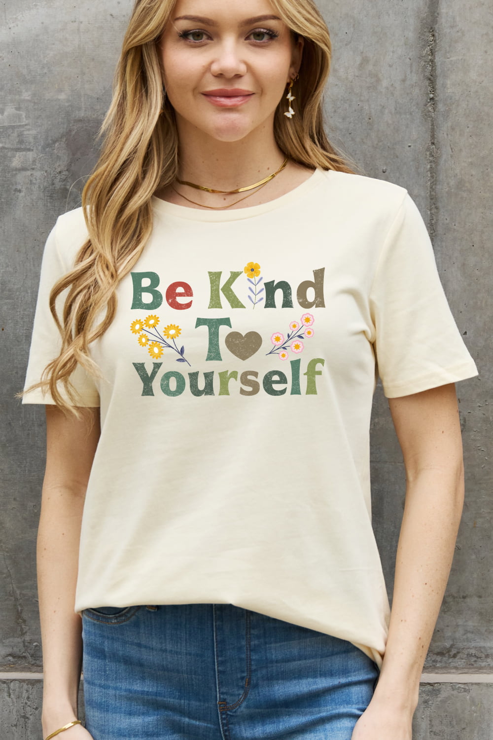 Simply Love Full Size BE KIND TO YOURSELF Graphic Cotton Tee