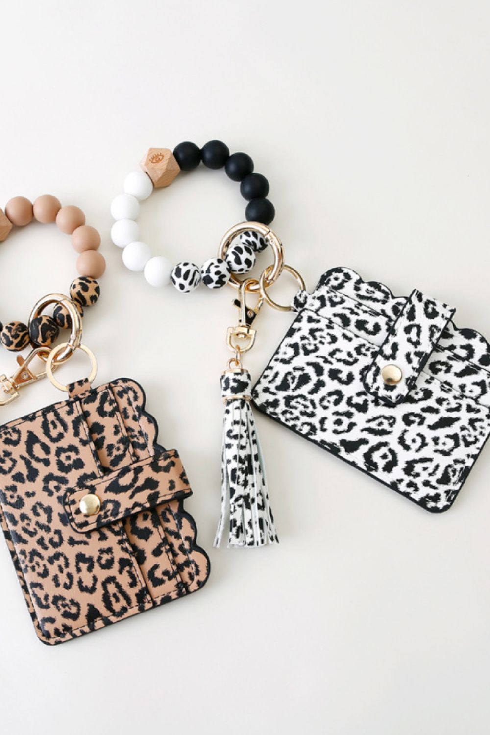 Random 2-Pack Leopard Mini Purse Tassel Wristlet Key Chain