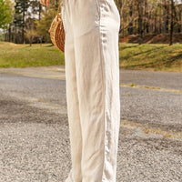 Drawstring Waist Straight Leg Pants