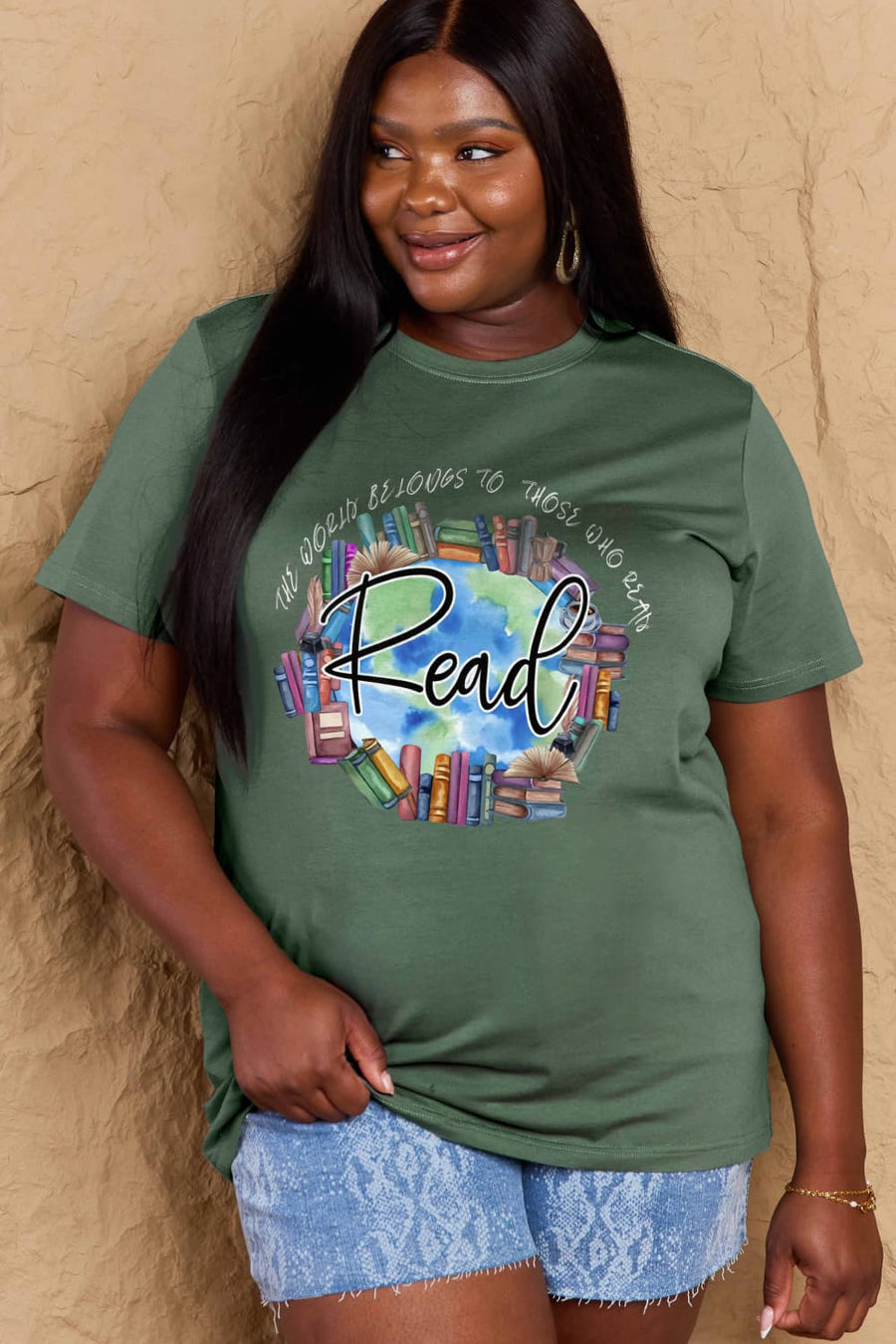 Simply Love Full Size READ Graphic Cotton Tee