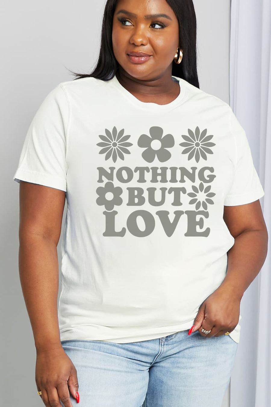 Simply Love Full Size NOTHING BUT LOVE Graphic Cotton Tee